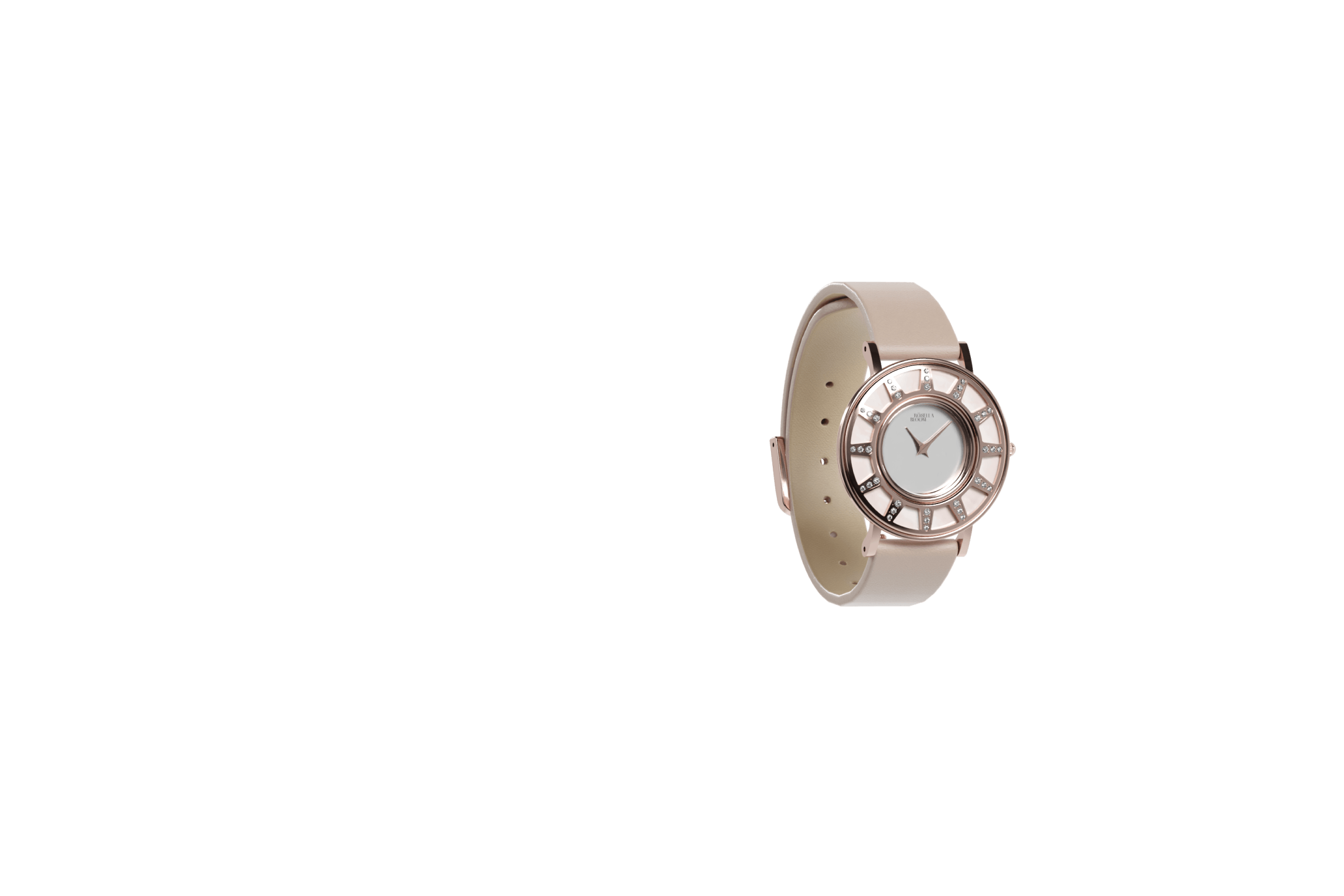 Rose gold and tan Rosella Bloom watch