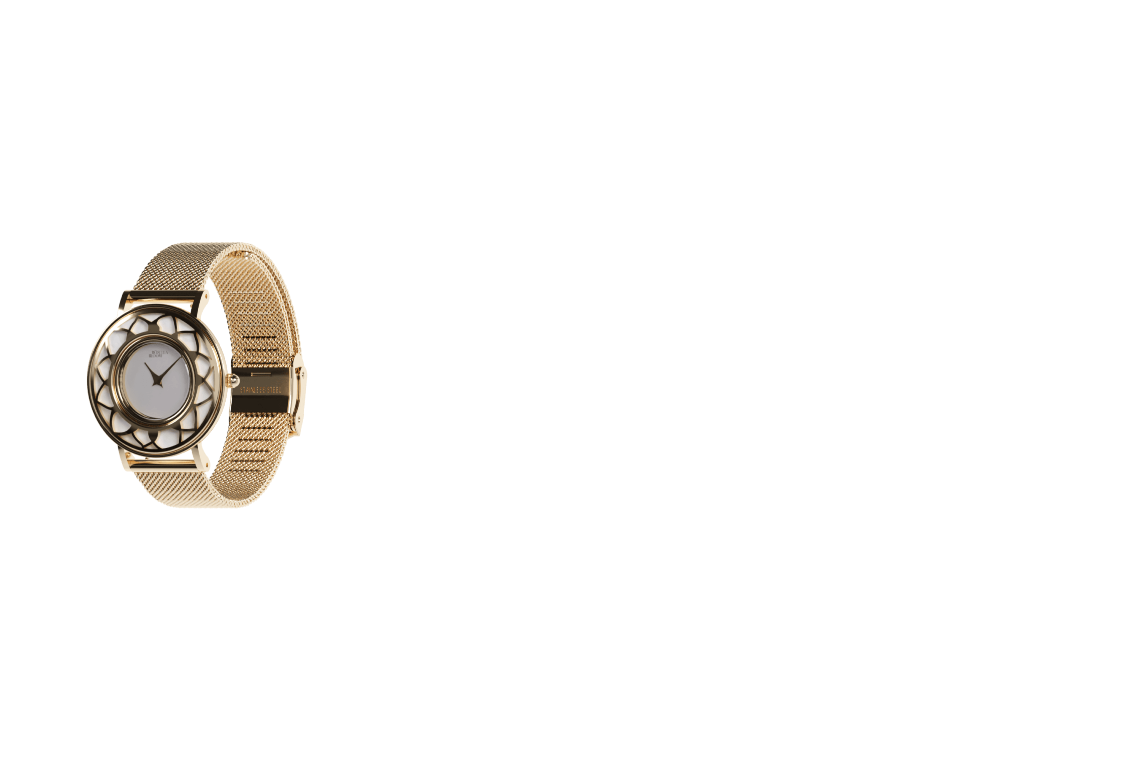 Gold and white Rosella Bloom watch